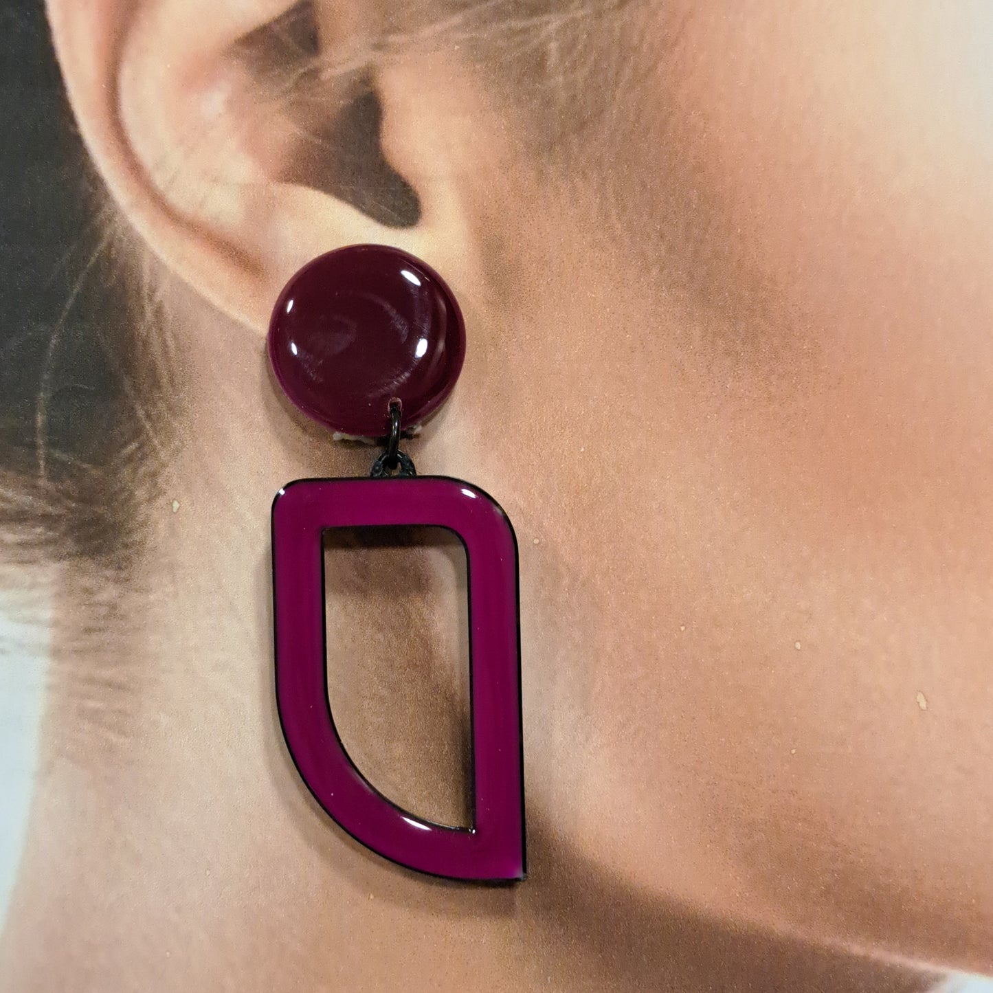 Boucles clips Virgule rose THIERRYJOO