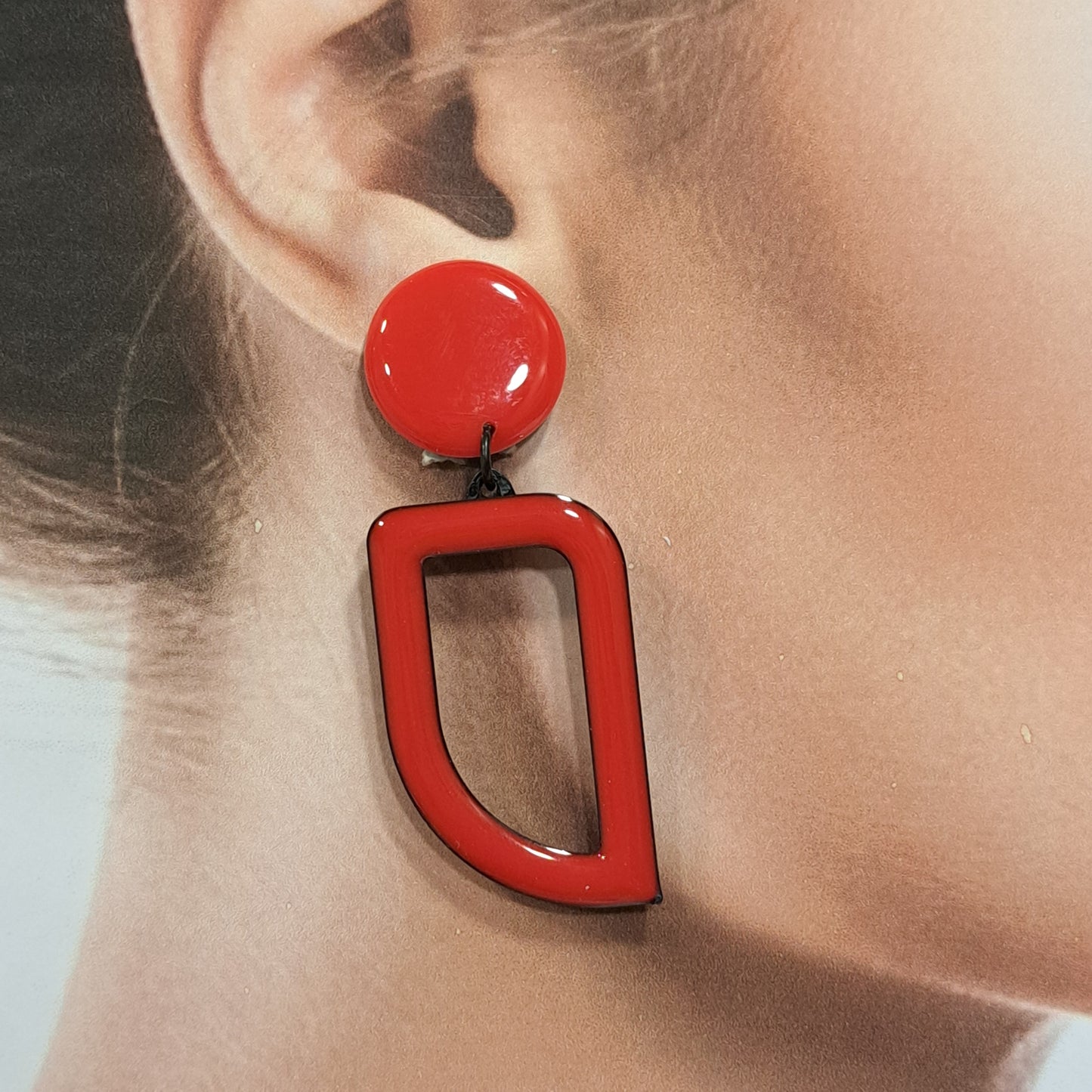 Boucles clips Virgule rouge THIERRYJOO