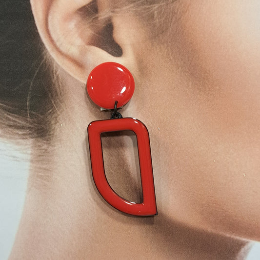 Boucles clips Virgule rouge THIERRYJOO