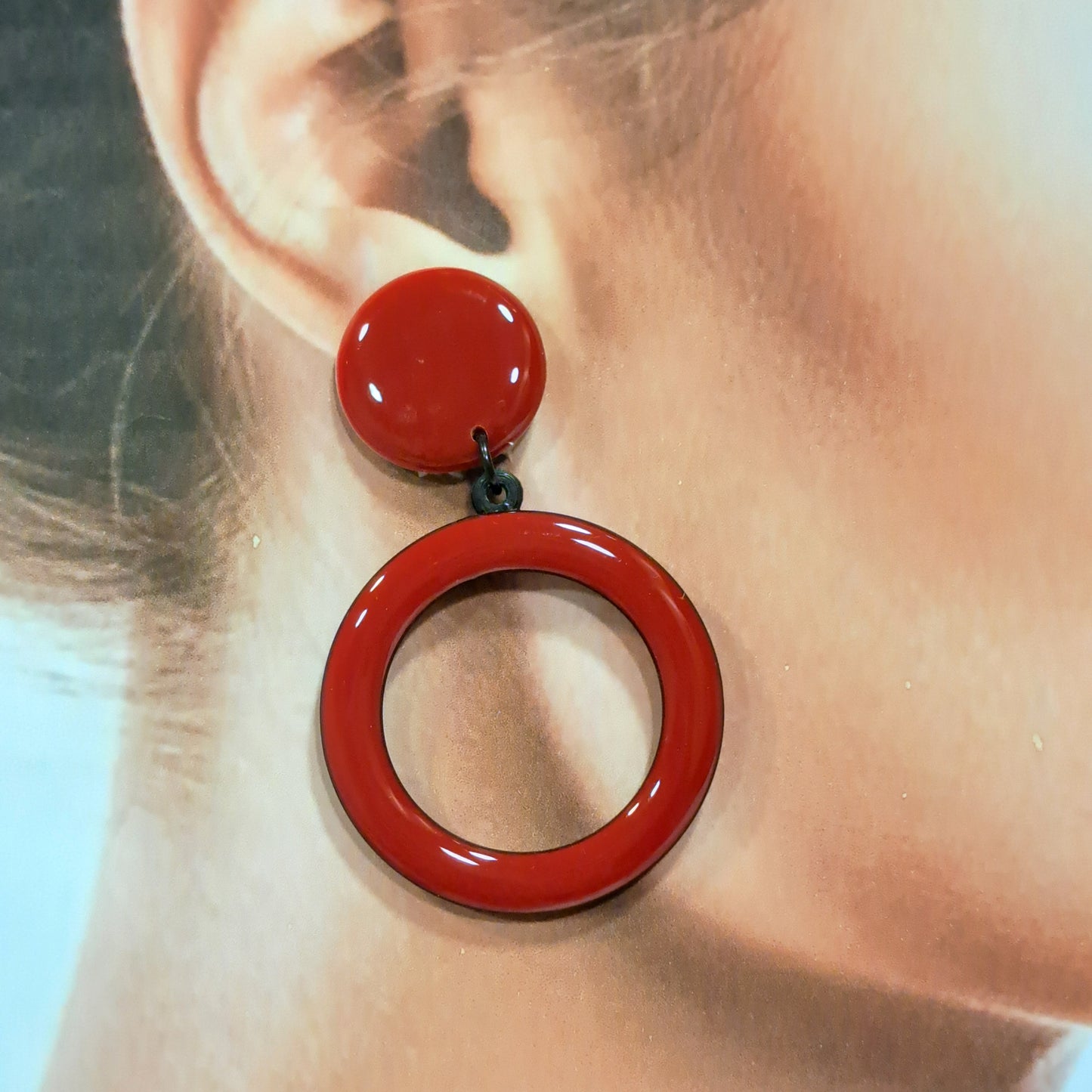 Boucles clips Créole rouge bordeaux THIERRYJOO