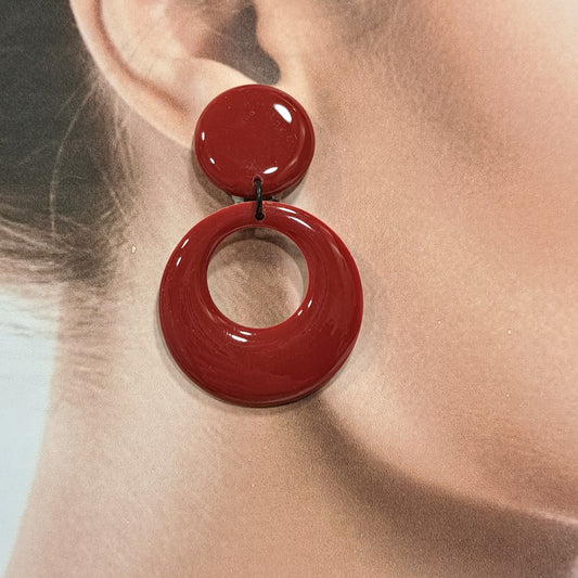 Boucles clips Créole rouge bordeaux THIERRYJOO