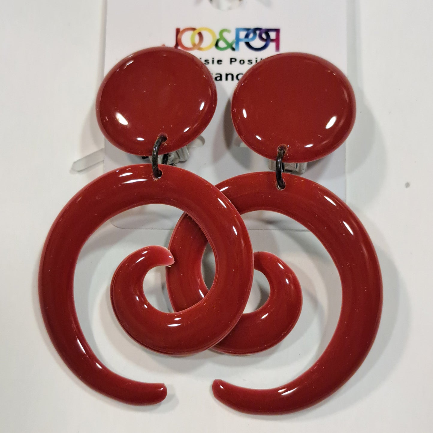 Boucles clips Spirale rouge bordeaux THIERRY JOO