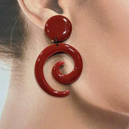 Boucles clips Spirale rouge bordeaux THIERRY JOO
