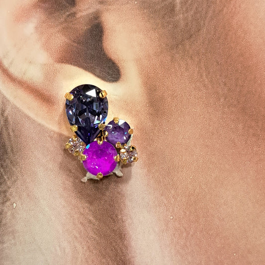 Boucles clips parme violine CREZUS