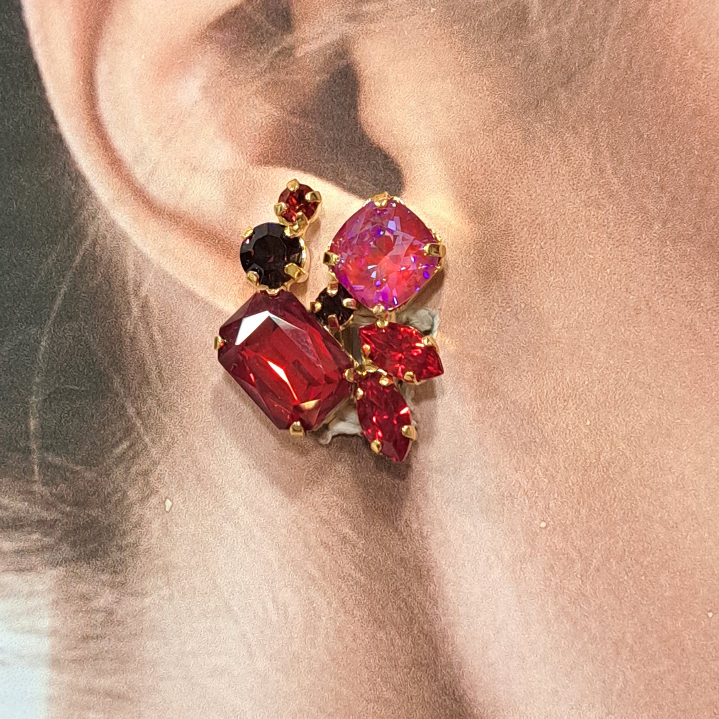 Boucles clips rouge CREZUS