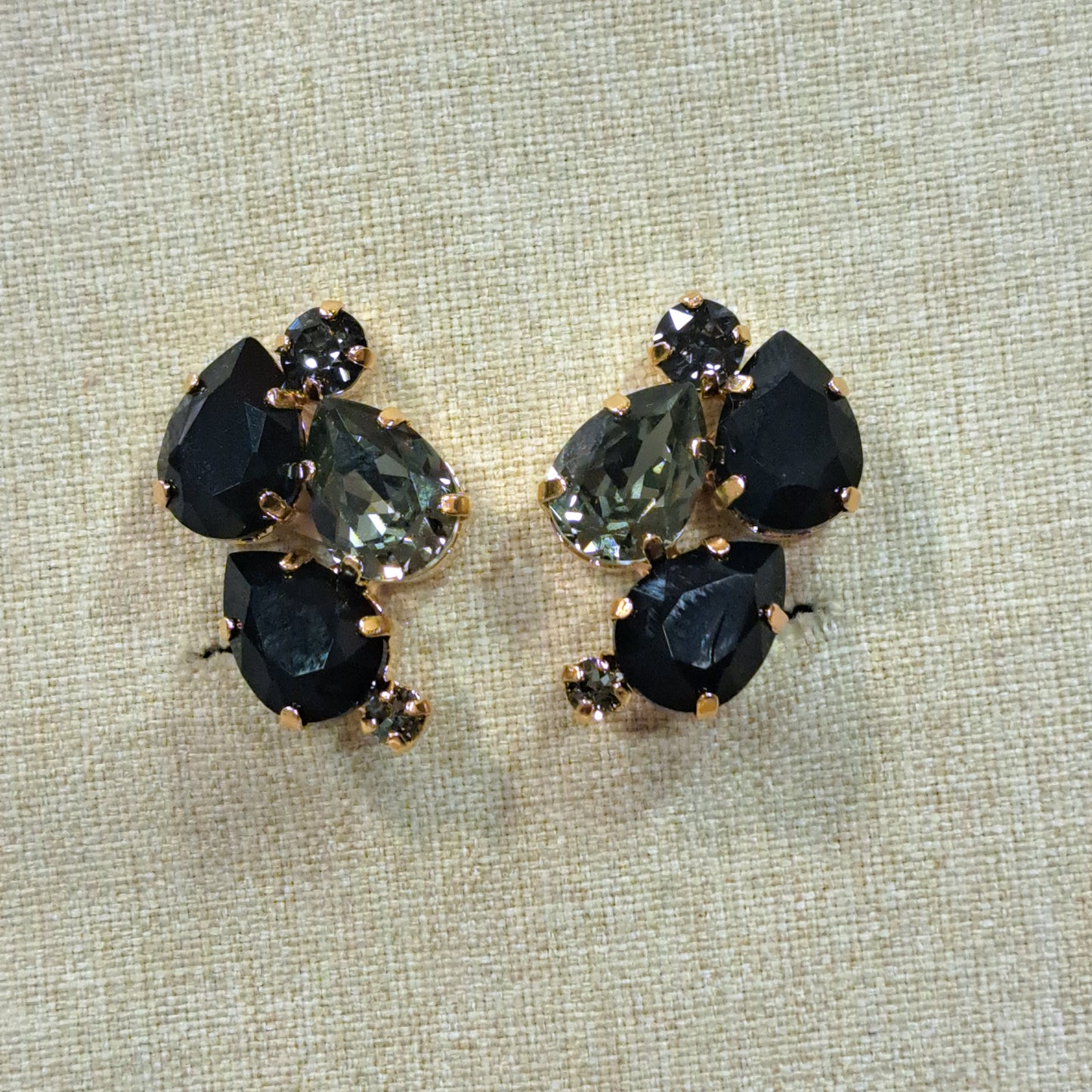 Boucles clips noir gris CREZUS