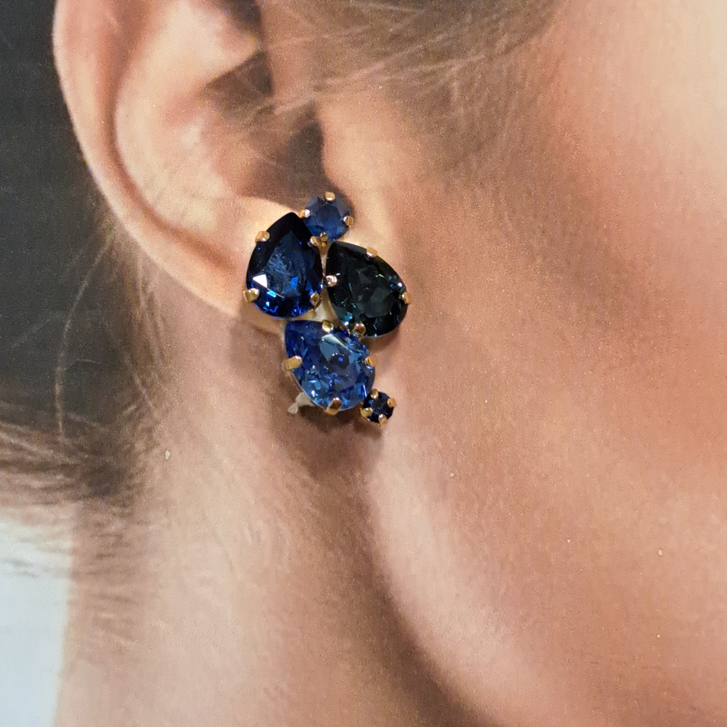 Boucles clips bleu CREZUS