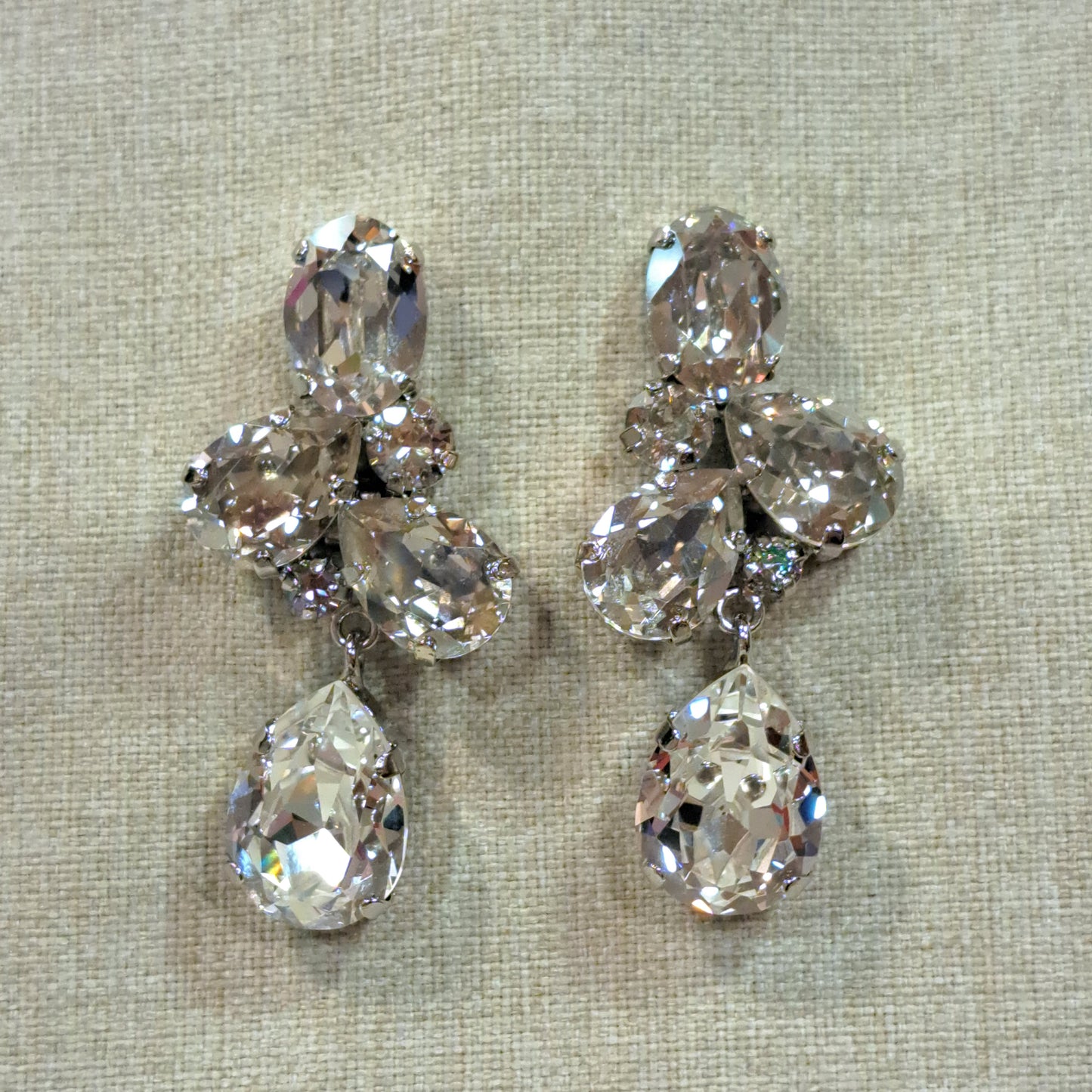 Boucles clips pendantes cristal CREZUS