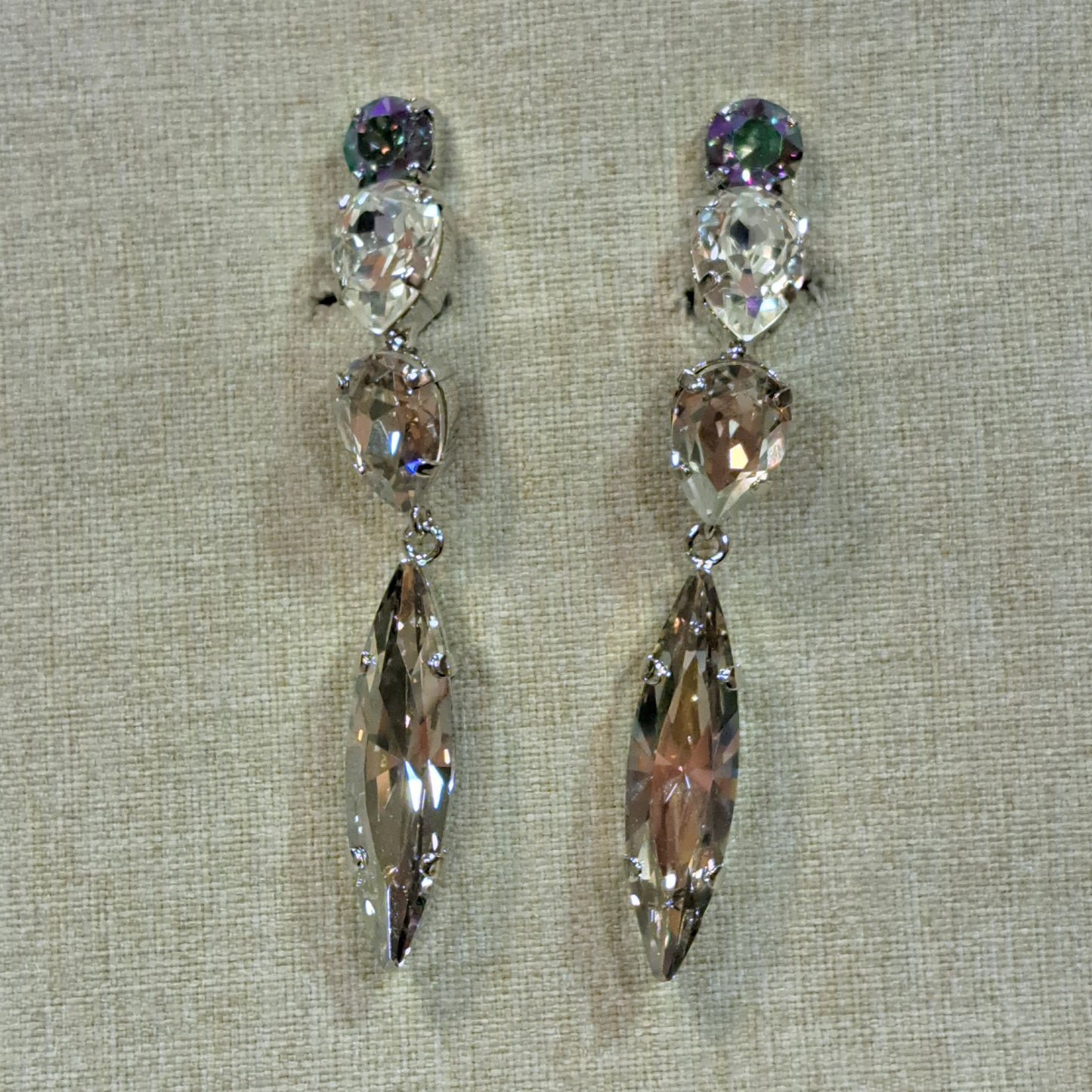 Boucles clips pendantes cristal CREZUS