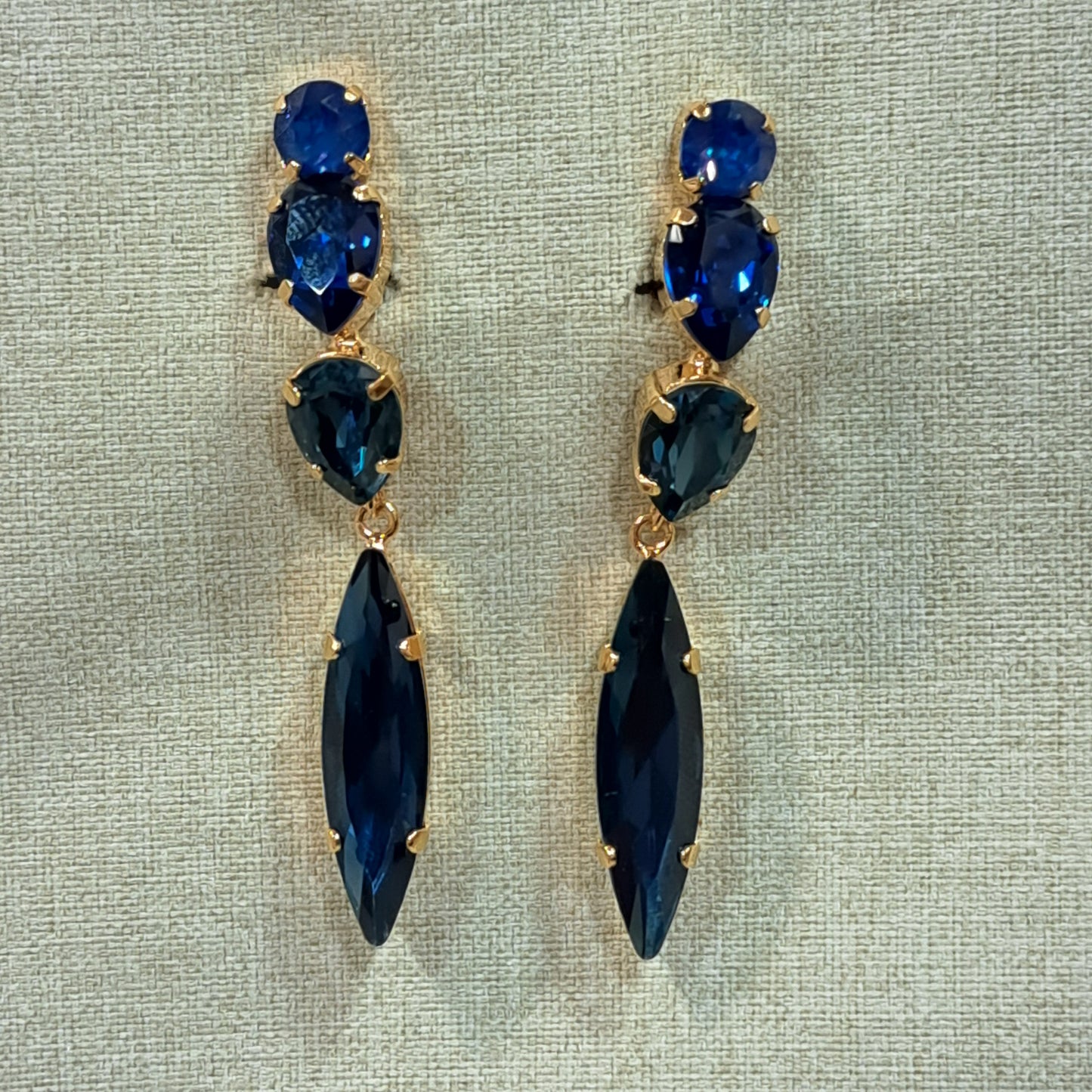 Boucles clips pendantes bleu CREZUS