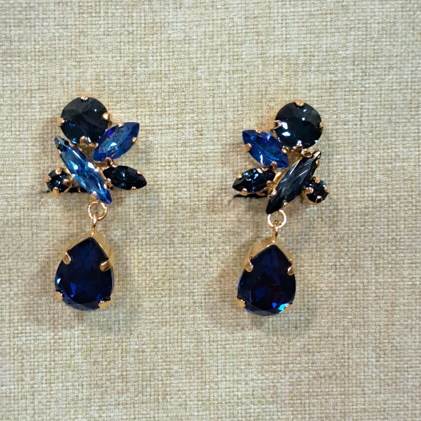 Boucles clips pendantes bleu CREZUS