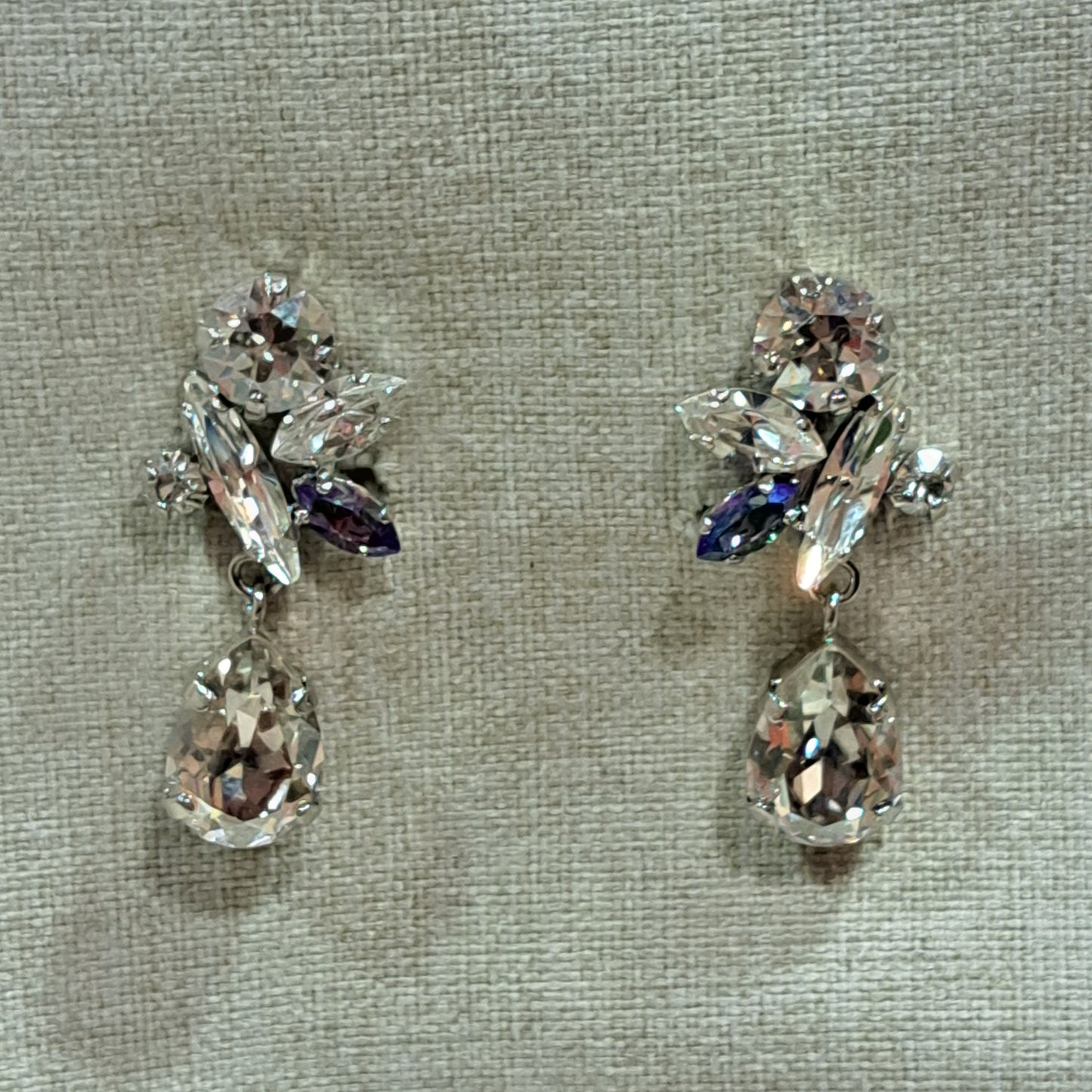 Boucles clips pendantes cristal CREZUS