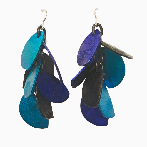 Boucles percées Feuilles bleu OANA MILLET