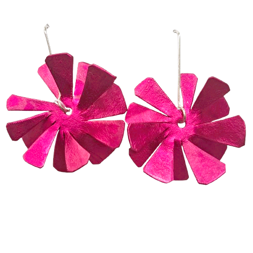 Boucles percées Fleur rose OANA MILLET