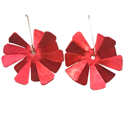Boucles percées Fleur rouge OANA MILLET