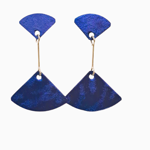 Boucles percées Triangle bleu OANA MILLET