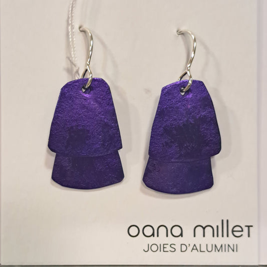 Boucles percées Trapèzes violet OANA MILLET