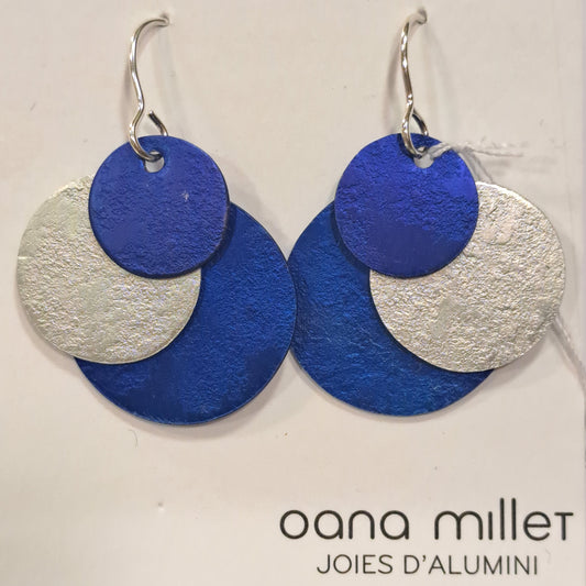 Boucles percées Ronds bleu OANA MILLET