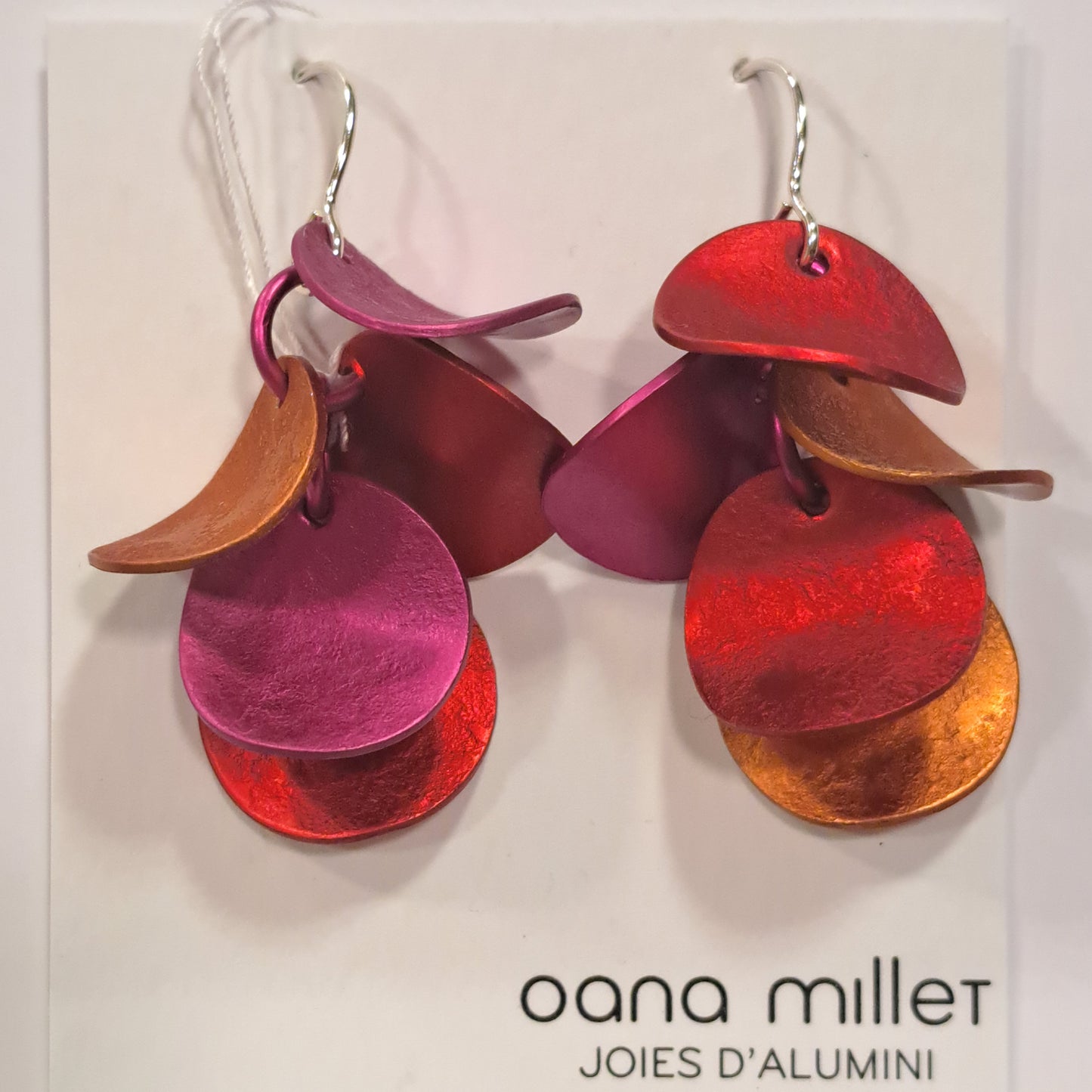 Boucles percées Chips rouge, orange et rose OANA MILLET