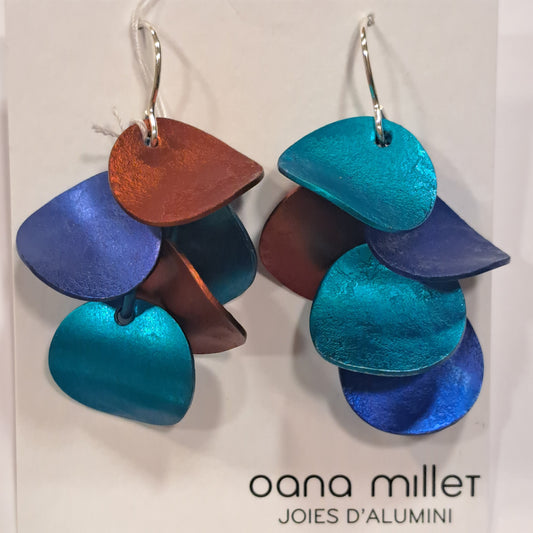 Boucles percées Chips bleu cuivre OANA MILLET