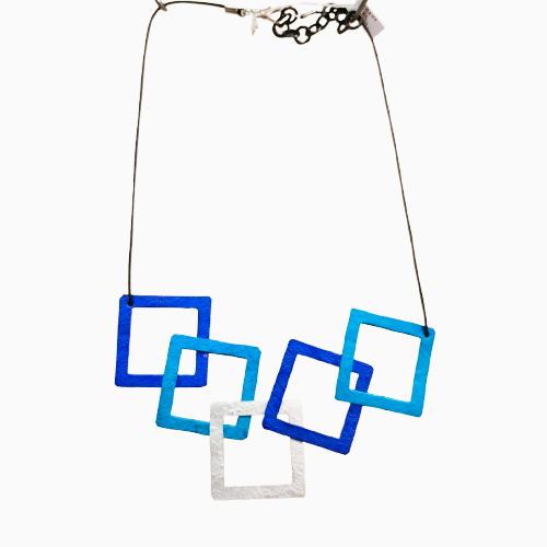 Collier Carrés bleu OANA MILLET
