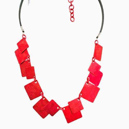 Collier Carrés rouge OANA MILLET