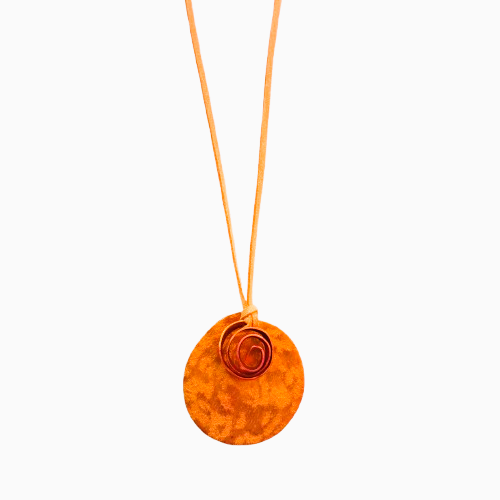 Collier sautoir Spirale orange OANA MILLET