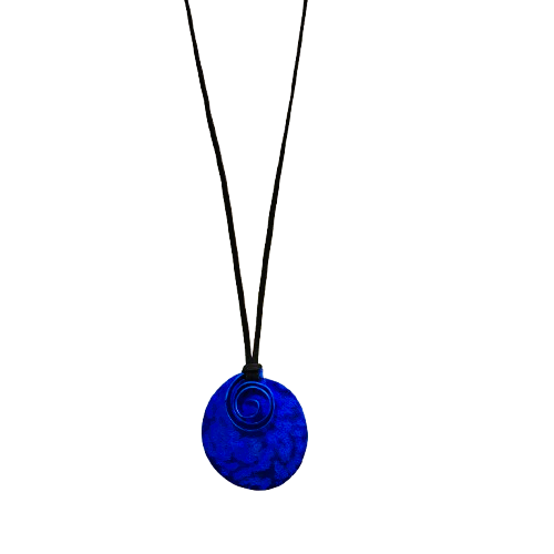 Collier sautoir Spirale bleu OANA MILLET