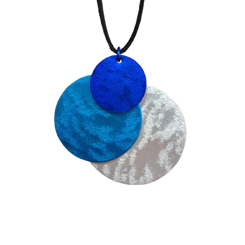 Collier sautoir Lunes bleu blanc OANA MILLET