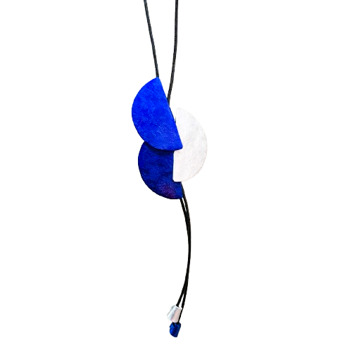 Collier sautoir Demi-Lune bleu blanc OANA MILLET