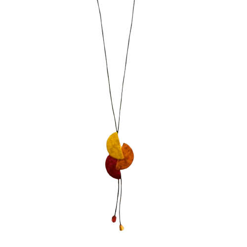 Collier sautoir Demi-Lune marron orange jaune OANA MILLET