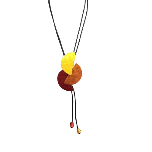 Collier sautoir Demi-Lune rouge orange jaune OANA MILLET