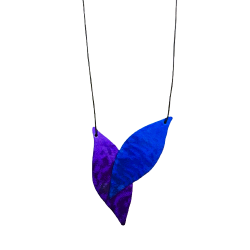 Collier Feuilles bleu et violet OANA MILLET