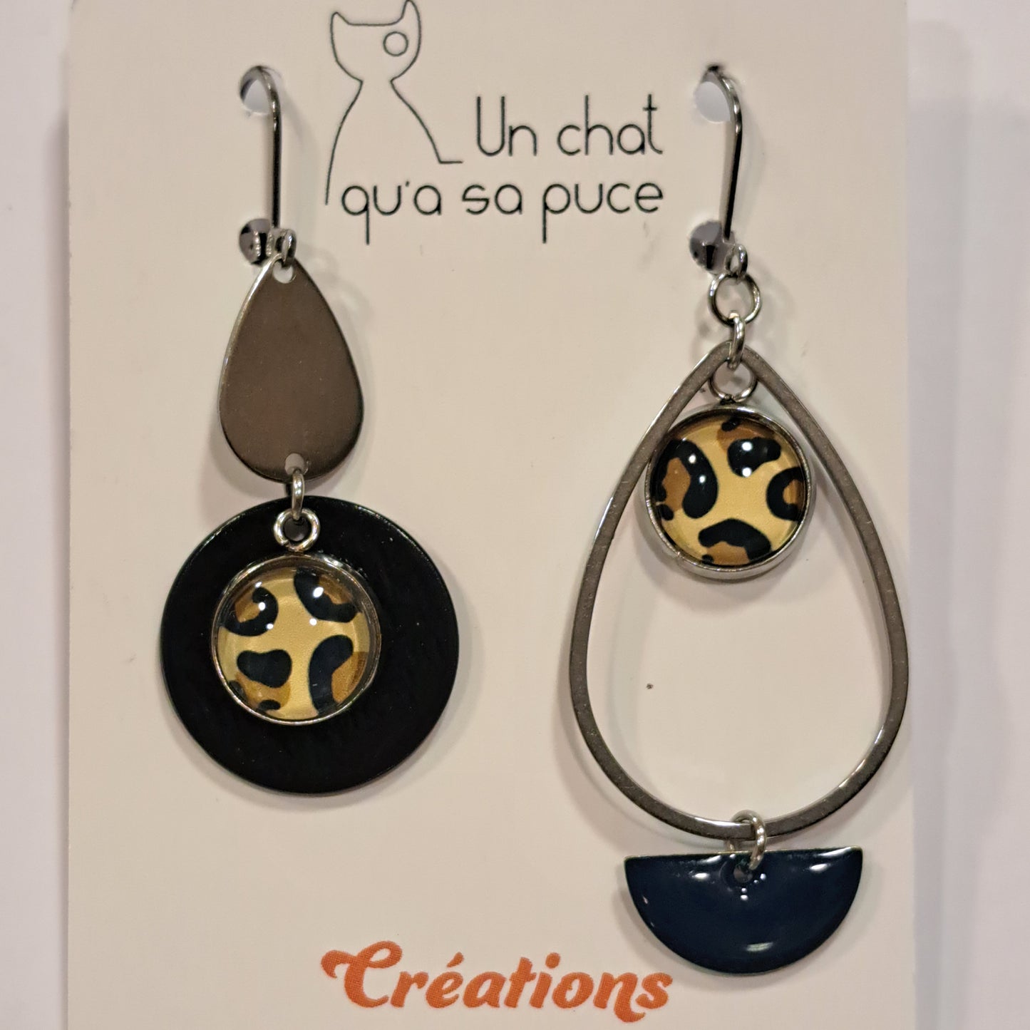 Boucles percées Toronto noir UN CHAT QU'A SA PUCE