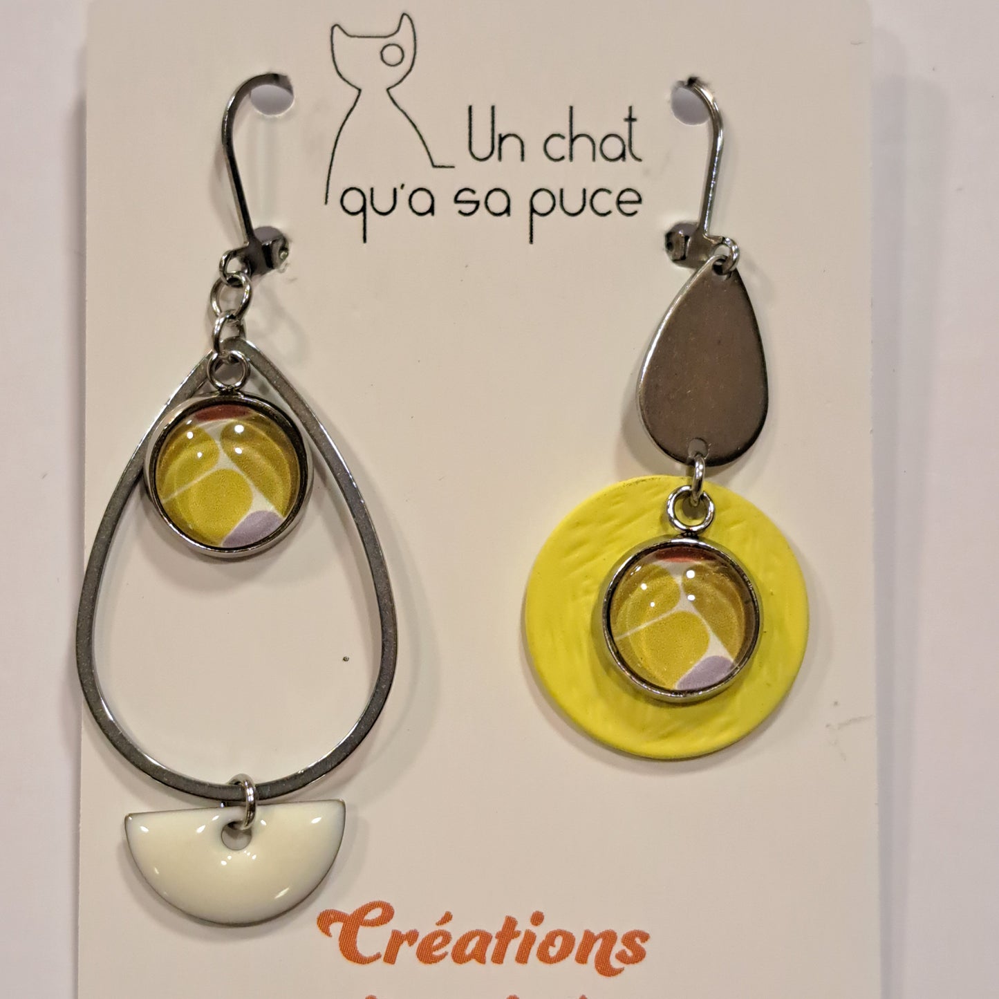 Boucles percées Toronto jaune UN CHAT QU'A SA PUCE