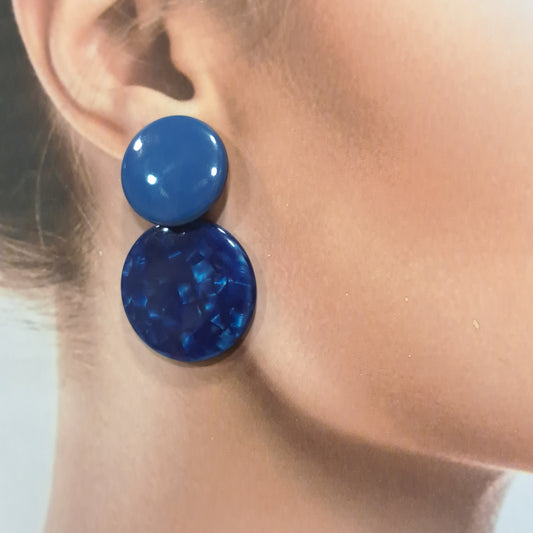 Boucles clips Nuala bleu BELLE MISS