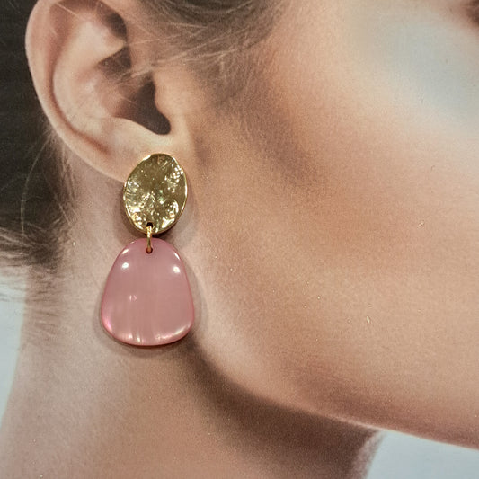 Boucles clips Nejla nacre rose or BELLE MISS