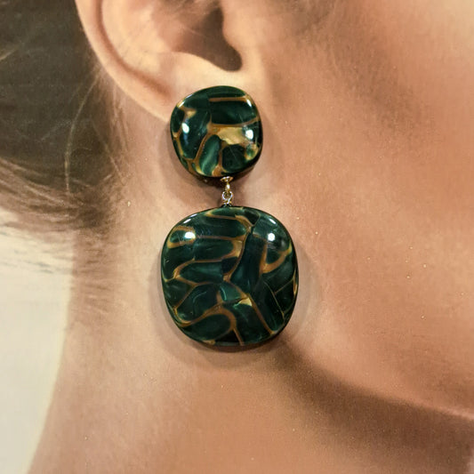 Boucles clips Nousra vert or BELLE MISS