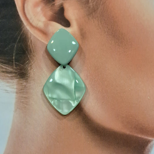 Boucles clips Nousha vert d'eau BELLE MISS