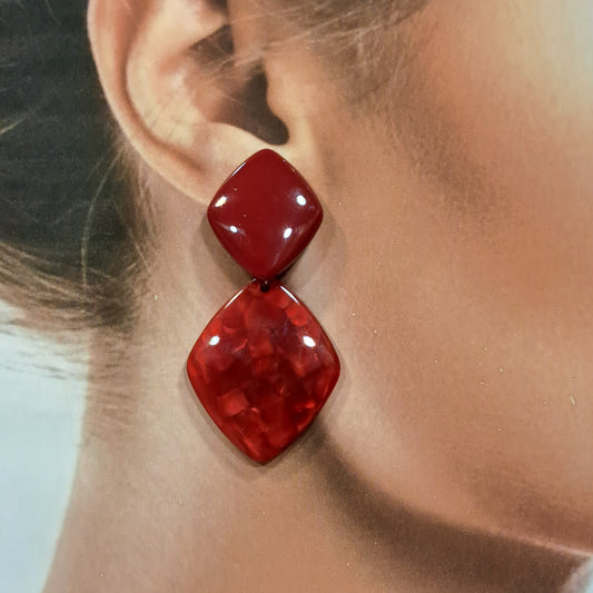 Boucles clips Nousha rouge BELLE MISS