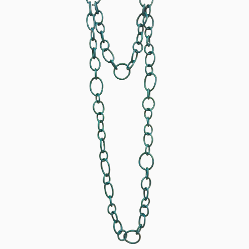 Collier sautoir Maillons bleu pétrole Fancy