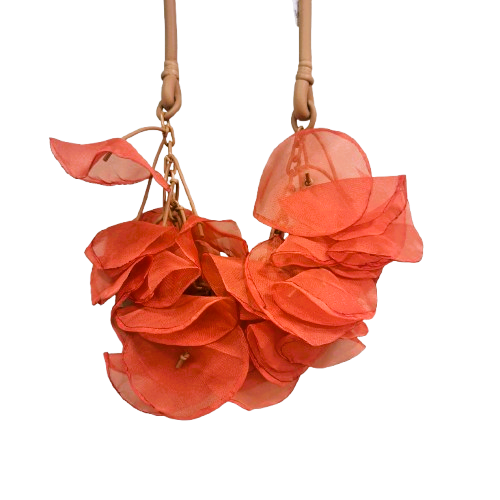 Collier Pétales middle orange beige  Fancy