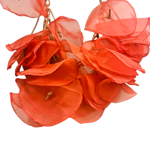 Collier Pétales middle orange beige  Fancy