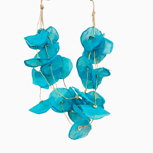 Collier Ras de cou Pétales turquoise Fancy F