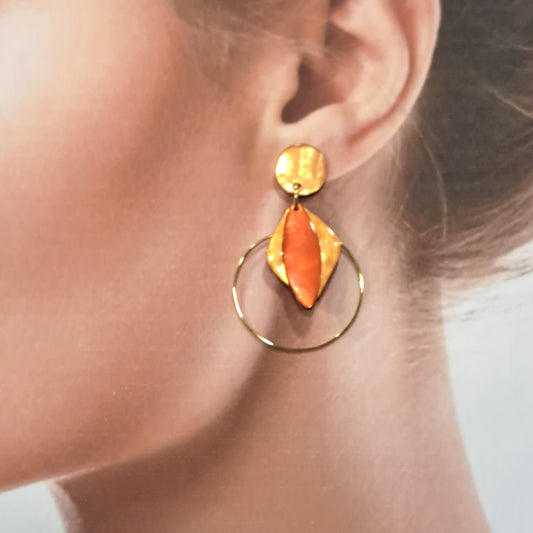 Boucles percées Losange orange LA PETITE SARDINE