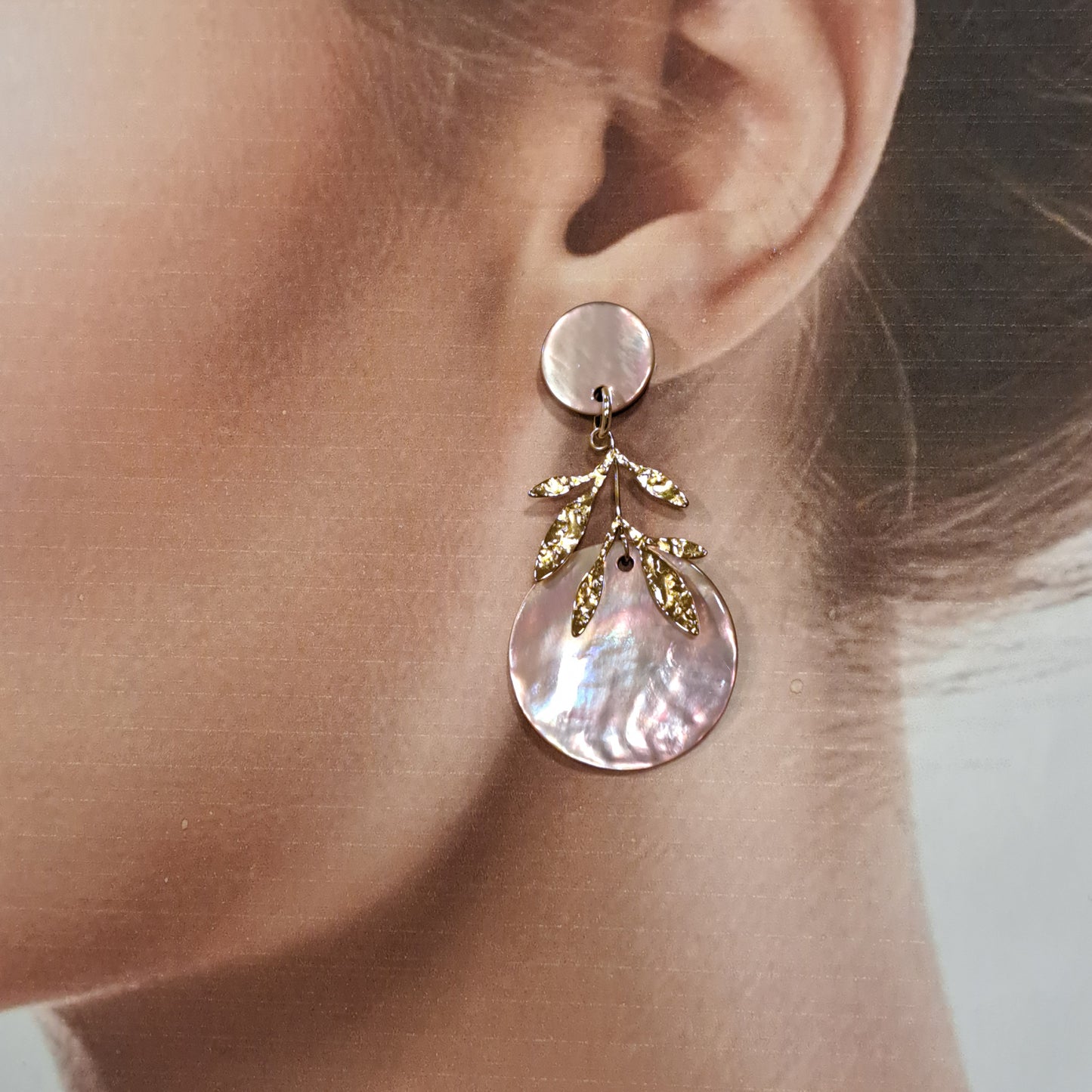 Boucles clips Feuilles rose pale LA PETITE SARDINE