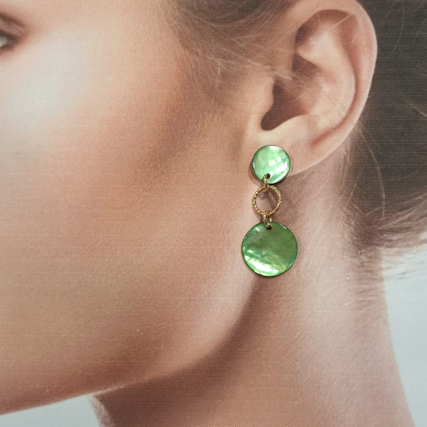 Boucles percées Véra vert LA PETITE SARDINE