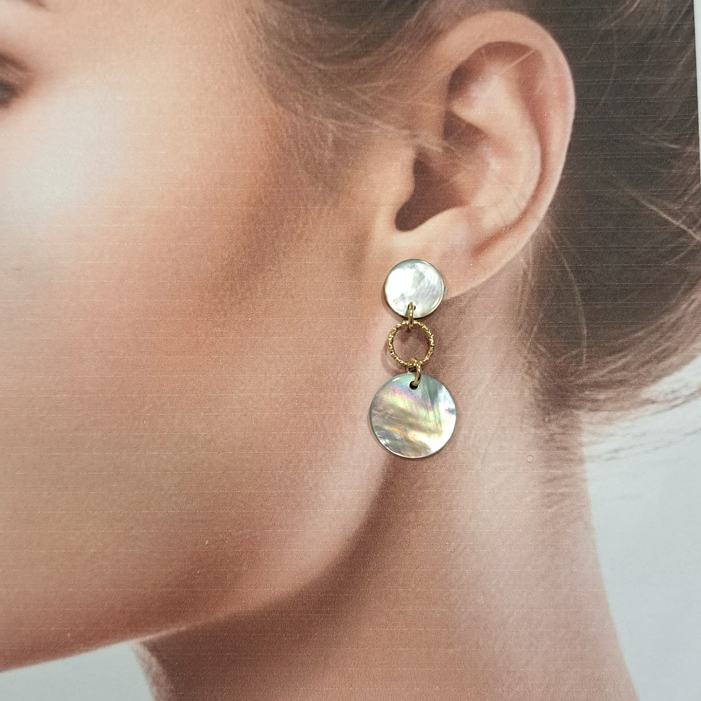 Boucles percées Véra naturel ivoire LA PETITE SARDINE