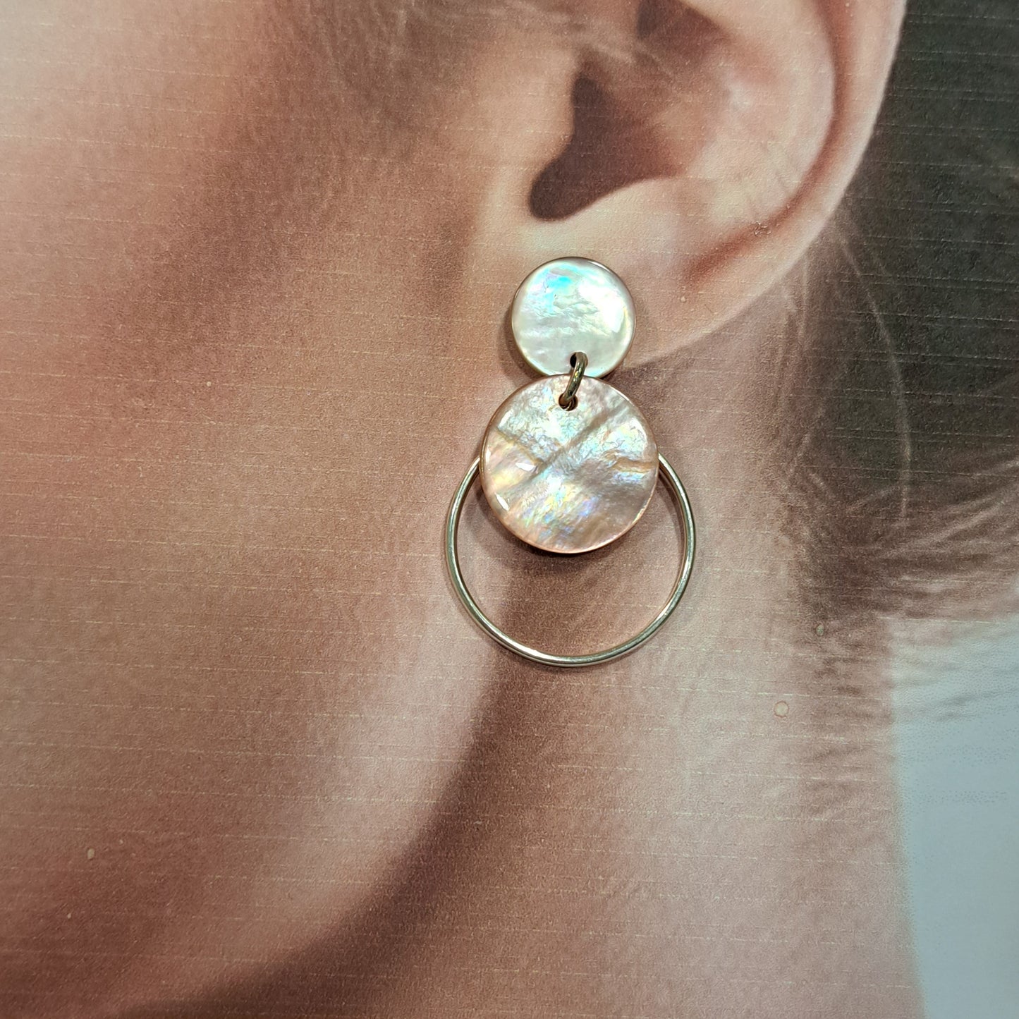 Boucles percées Adeline rose pale LA PETITE SARDINE