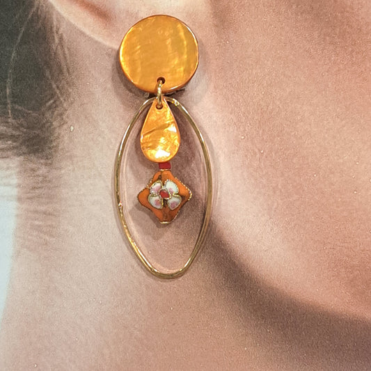 Boucles clips Ovale orange LA PETITE SARDINE